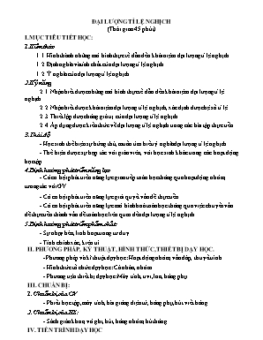 Đại lượng tỉ lệ nghịch